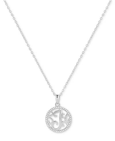 Giani Bernini Cubic Zirconia Filigree Initial I Monogram 18" Pendant Necklace in Sterling Silver, Macy's Exclusive