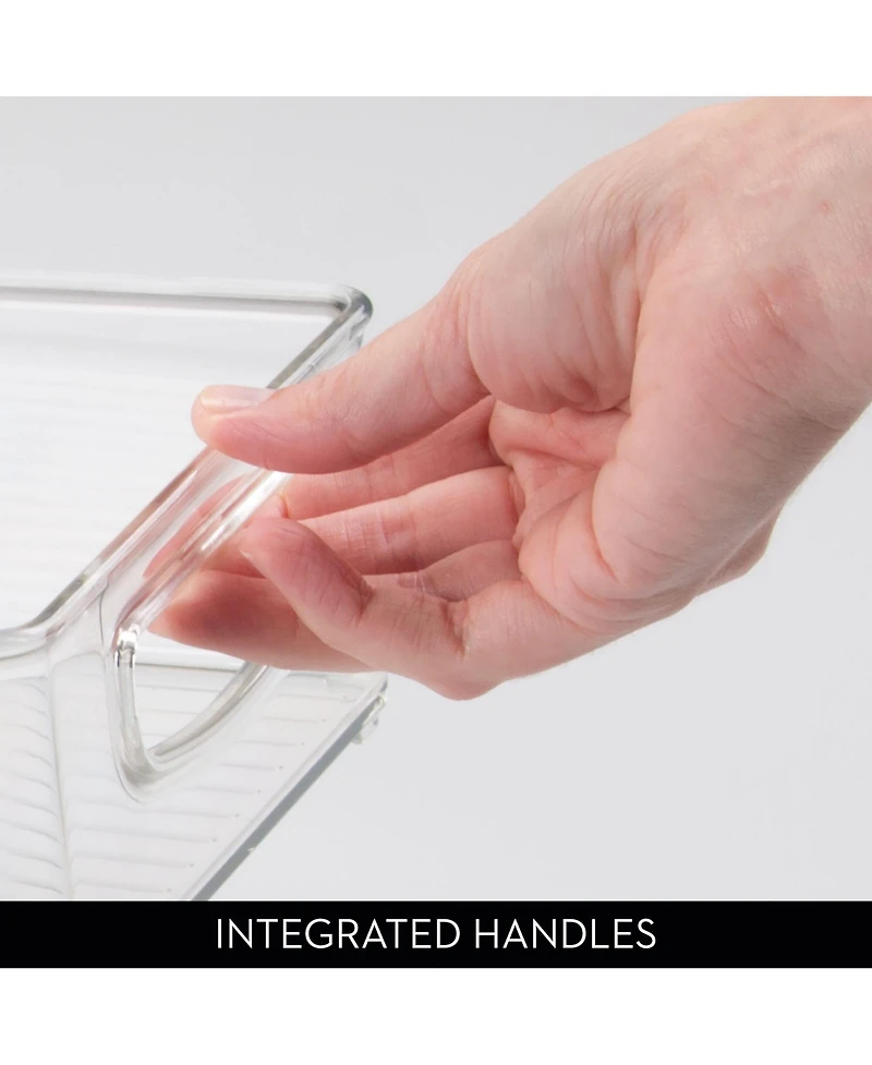 iDesign Plastic Stackable Pantry Bin with Handles, Set of 4, Clear