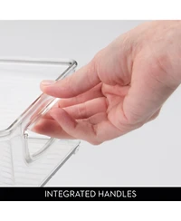 iDesign Plastic Stackable Pantry Bin with Handles, Set of 4, Clear