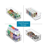 iDesign Plastic Stackable Pantry Bin with Handles, Set of 4, Clear, Made in Usa