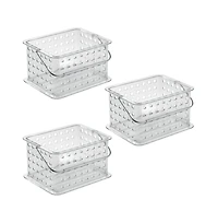 iDesign Small Stackable Shower Basket, Set of 3, Clear, Made in Usa