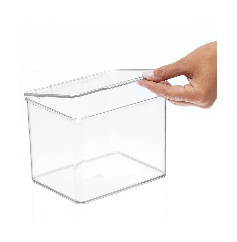 mDesign Plastic Kitchen Pantry/Fridge Storage Organizer, Hinge Lid - 8 Pack
