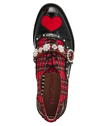 Betsey Johnson Women's Simonee Embellished Lace Up Oxford Loafers