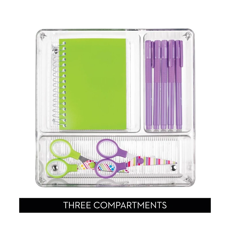 iDesign 3-Section Plastic Drawer Organizer - Set of 6