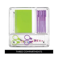 iDesign 3-Section Plastic Drawer Organizer - Set of 6
