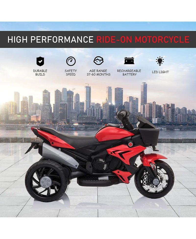 Aosom 3-Wheel Kids Ride On Motorcycle W/ High-Traction Wheels