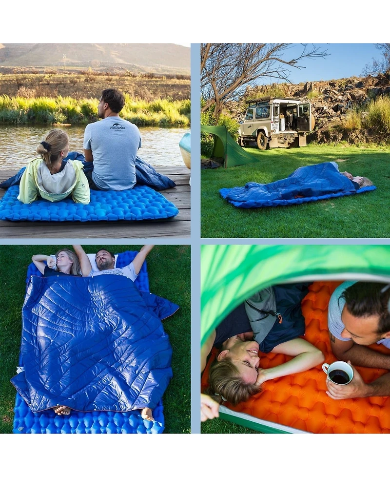 Naturehike Inflatable Double Camping Sleeping Pad,Ultralight Durable 2.55" Thickness Camping Mattress,Compact Air Mat for Hiking,Traveling,Outdoo