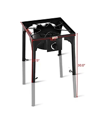 Portable Propane 100000BTU Single Burner Outdoor Camp Stove w Adjustable Legs