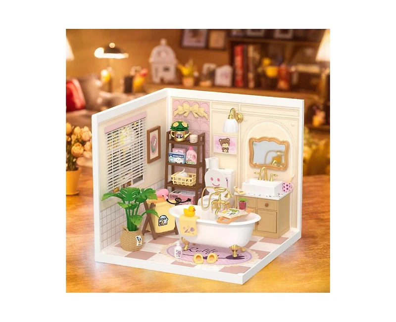 Robotime 3D Puzzles Super Creator Pop Bubble Bathroom Plastic Building Set Toys Playset Gifts for Teens Adults, Multicolored, 7.36"2.76"11.3