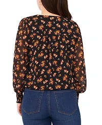 Sam & Jess Women's V-Neck Blouson Top