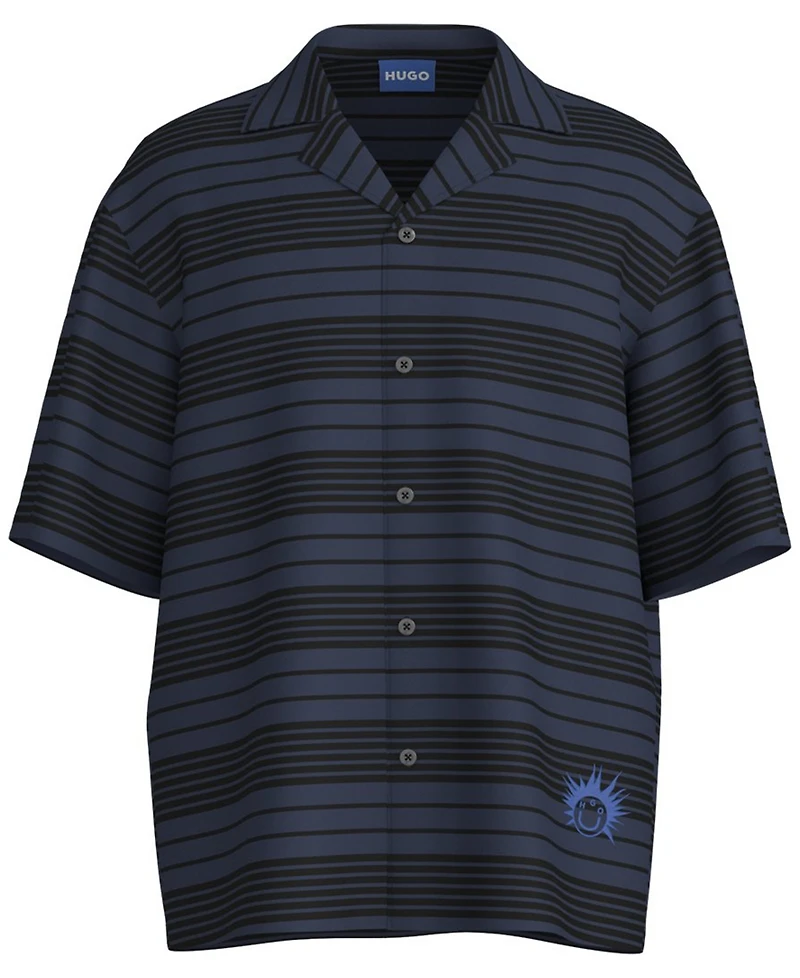 Hugo by Boss Men's Stripe Graphic Shirt