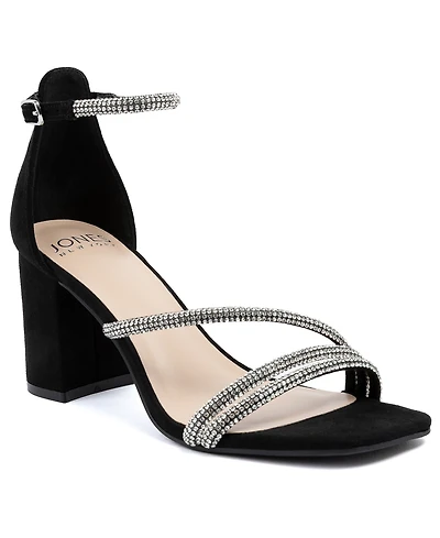 Jones New York Women's Ealton Block Heel Embellished Evening Sandals