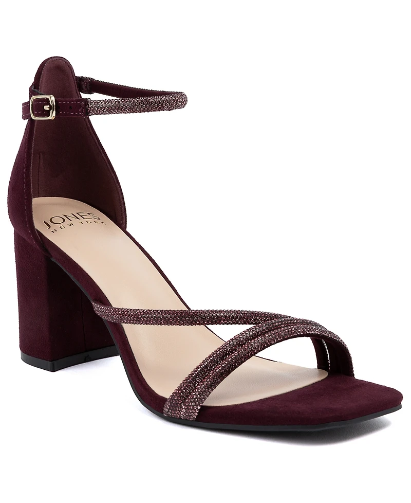 Jones New York Women's Ealton Block Heel Embellished Evening Sandals