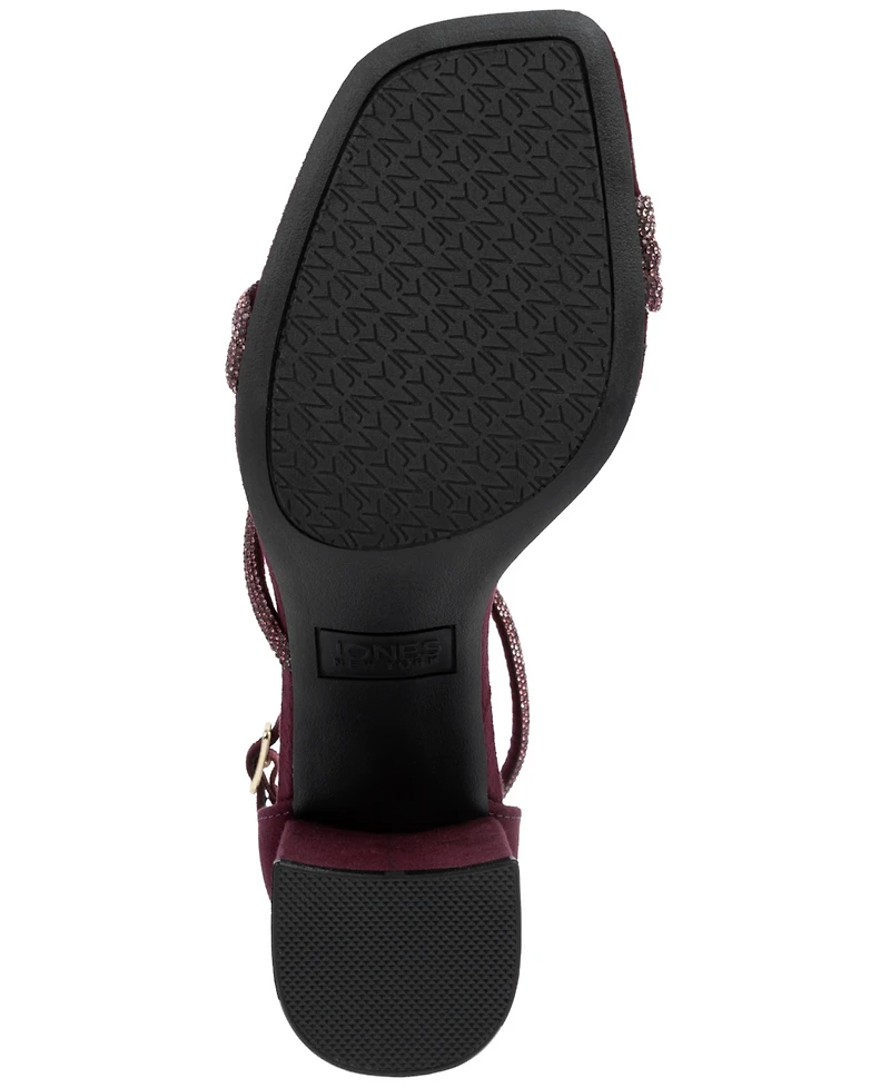 Jones New York Women's Ealton Block Heel Embellished Evening Sandals