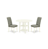 East West Furniture Dining Room Set Linen White