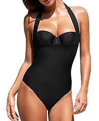 Cupshe Women's Sweetheart Neck Halter Underwire One Piece Swimsuit