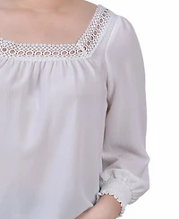 Ny Collection Petite 3/4 Sleeve Square Neck Top
