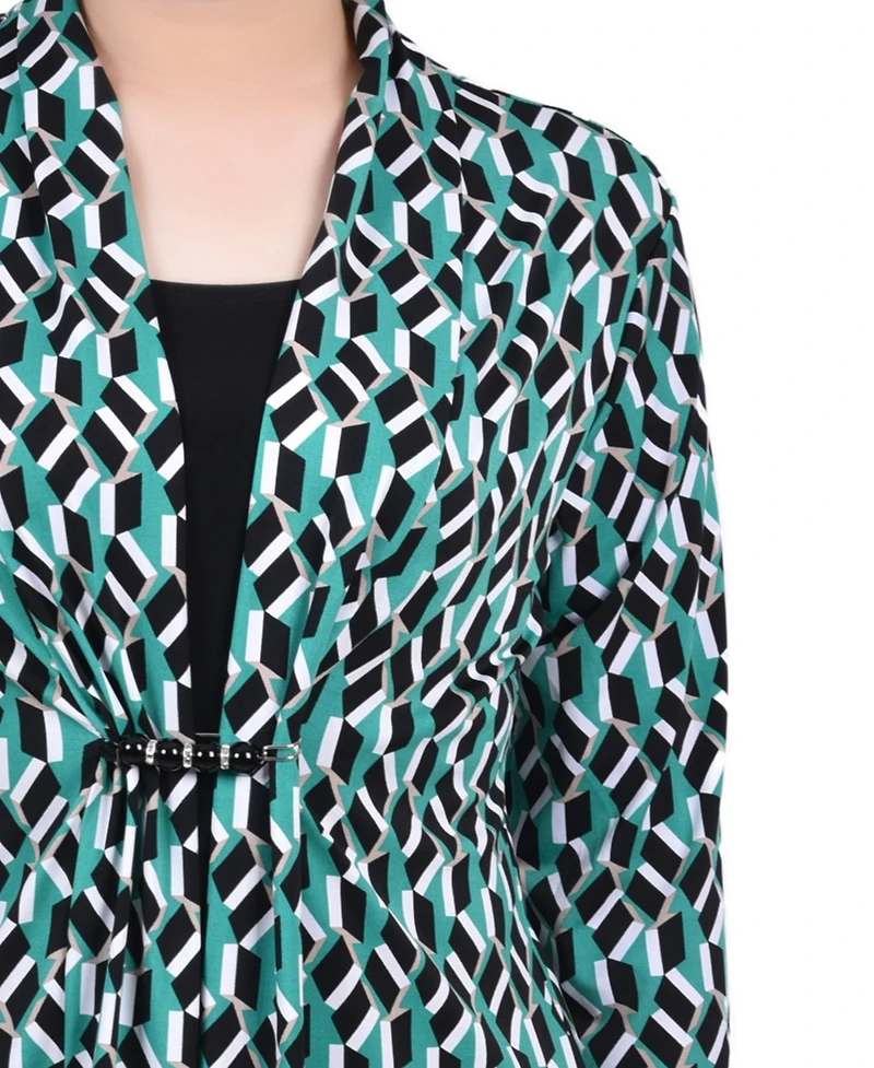 Ny Collection Petite 3/4 Sleeve Two-Fer Top