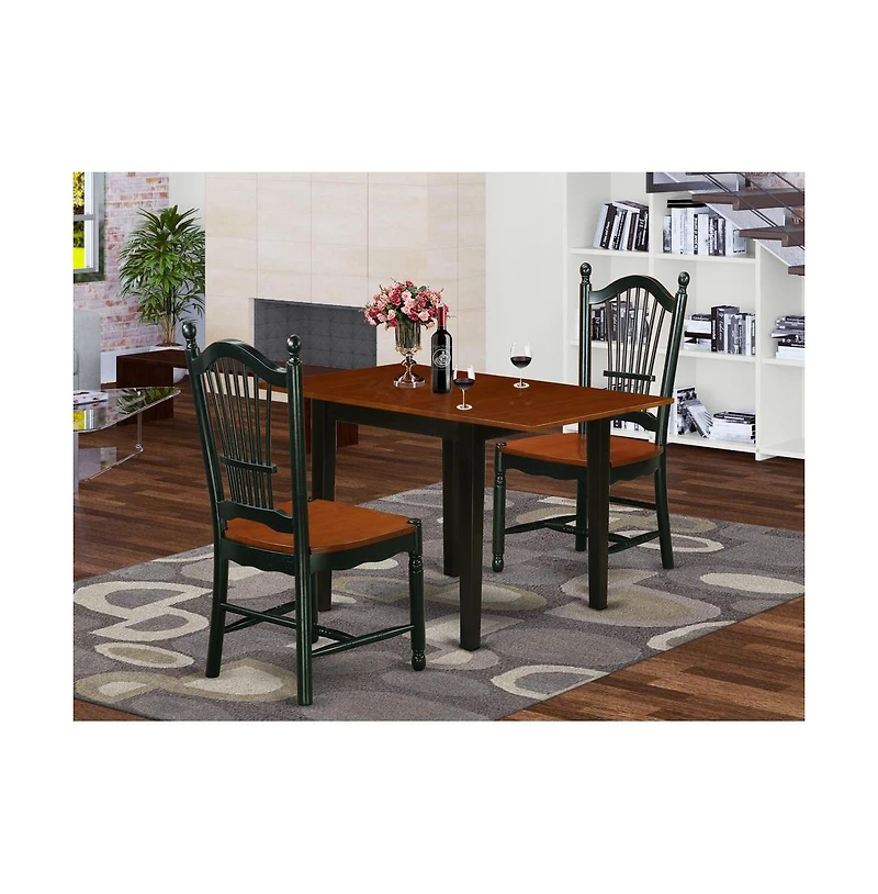 East West Furniture Dining Room Set Black & Cherry