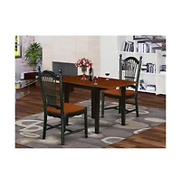 East West Furniture Dining Room Set Black & Cherry