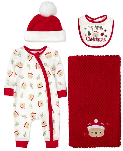 Baby Essentials Boys 4-Piece Christmas Bear Set