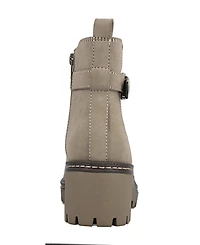 Mia Women's Elis Wedge Heel Buckled Ankle Booties