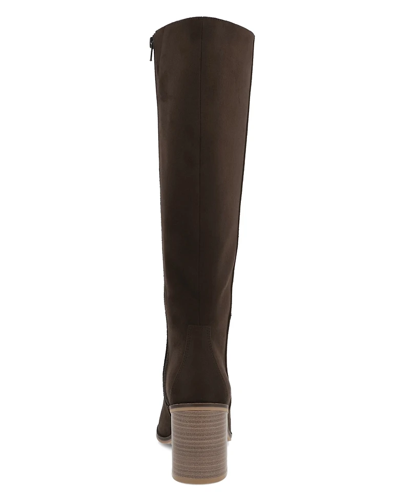 Mia Women's Sabrena Stacked Heel Side Zip Tall Boots