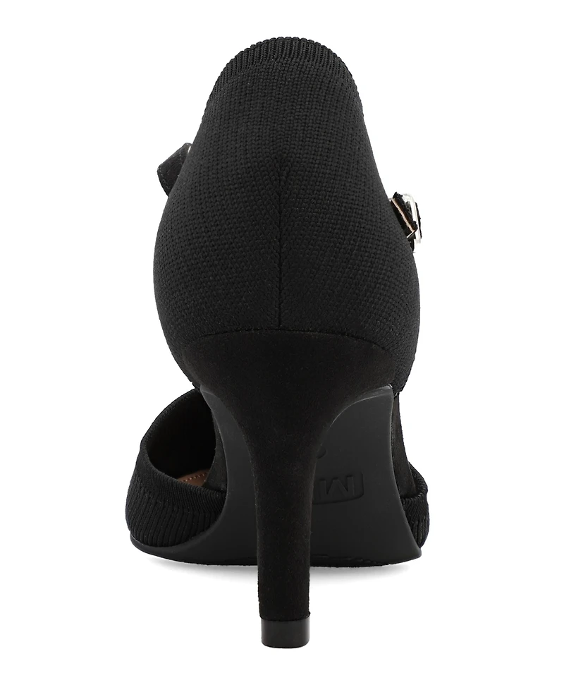 Mia Women's Bivi Knit D'orsay Buckled Ankle Strap Pumps
