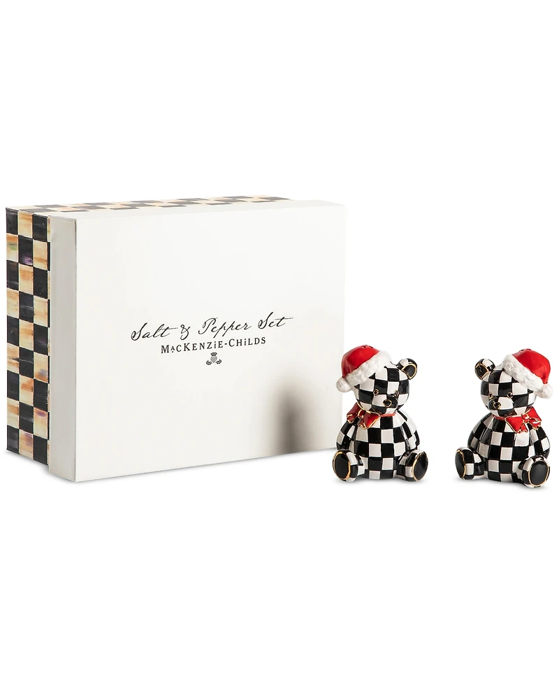MacKenzie-Childs Courtly Santa Bear Salt & Pepper Set