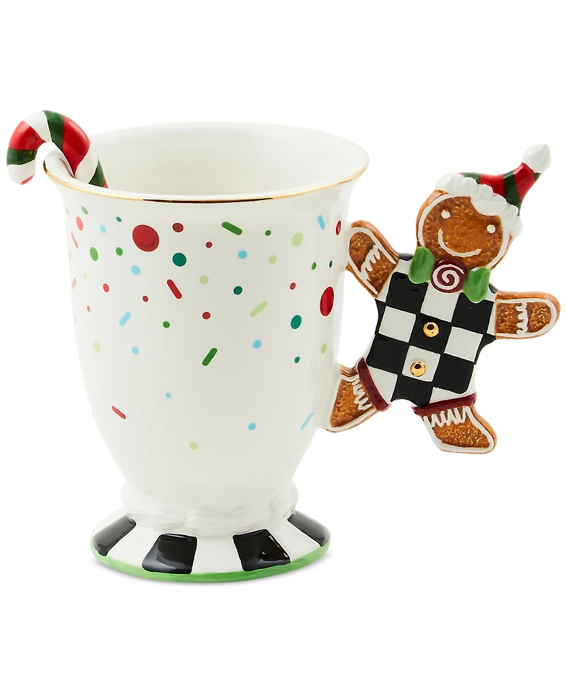 MacKenzie-Childs Bake Shop Gingerbread Handle Mug with Spoon