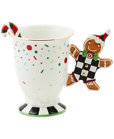 MacKenzie-Childs Bake Shop Gingerbread Handle Mug with Spoon
