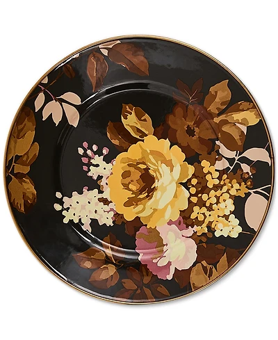 MacKenzie-Childs Wild Rose Brown Salad Plate