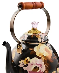 Mackenzie-Childs Wild Rose Brown 3-Qt. Tea Kettle