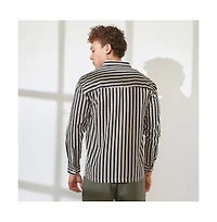 Campus Sutra Men's Candy Striped Oversized Shirt