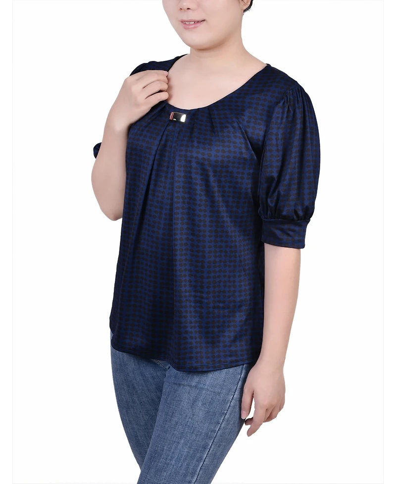 Ny Collection Petite Short Sleeve Balloon Top