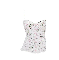 Milla Womens Romantic apple blossom corset with rosebud appliques