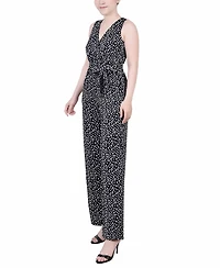 Ny Collection Petite Sleeveless Belted Jumpsuit