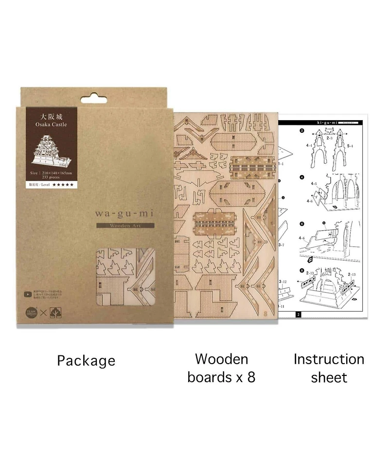 Flash Popup 3D Diy Puzzle: Osaka Castle wa-gu-mi
