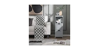 Slickblue Modern Farmhouse Bathroom Floor Cabinet with 2 Drawers and Shelf in Wood Finish