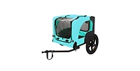 Light Blue Pet Bike Dog Cart for Bicycle Suitable for Small and Medium Pets Folding Cart Frame Quick Release Wheel Internal Leash