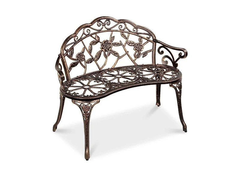 Slickblue Metal Finish Garden Bench with Backrest for Comfortable Outdoor Seating
