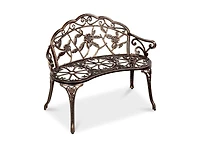 Slickblue Metal Finish Garden Bench with Backrest for Comfortable Outdoor Seating