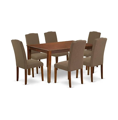 East West Furniture Dining Room Set Mahogany