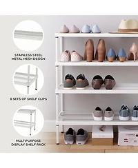Design Ideas MeshWorks 2 Tier Full-Size Metal Storage Shelving Unit Rack, White