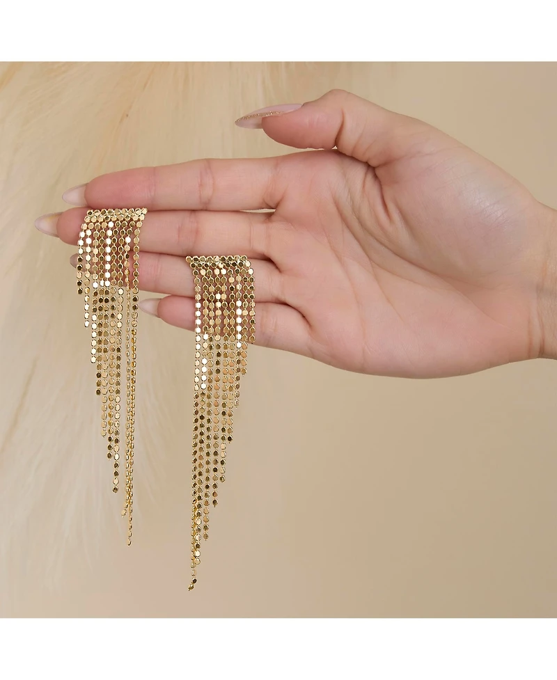 Jessica Simpson Gold Fringe Waterfall Earrings
