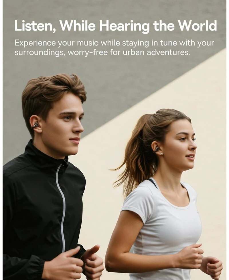 Baseus Open Earbuds Ear Headphones Wireless Bluetooth 5.3 Sport Earphones,MC1 White