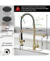 Commercial Pull Down Kitchen Sink Faucet With Sprayer Modern Single Handle Brass Taps Matte Black