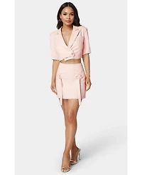 Bebe Women's Tailored Tie Detail Mini Skirt