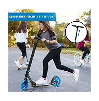 Akiudex Folding Kick Scooter with Led Light-Up Wheels