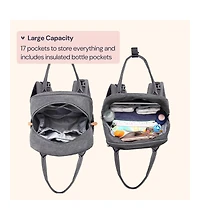 BabbleRoo Toddler Diaper Bag Backpack Stylish 26L Hands Free with Changing Pad, Stroller Straps & Water-Resistant, Safari, Large